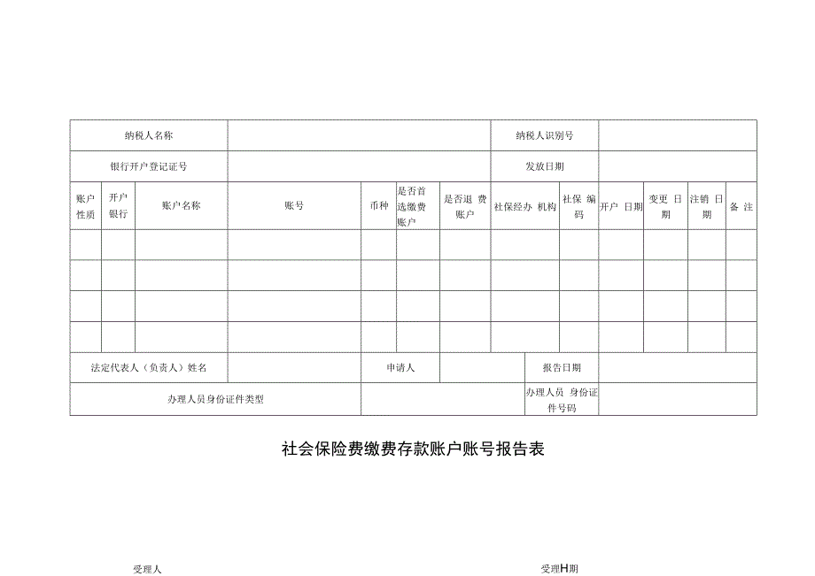 社会保险费缴费存款账户账号报告表.docx_第1页