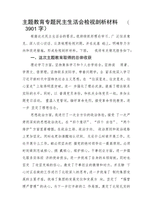 主题教育专题民主生活会检视剖析材料.docx