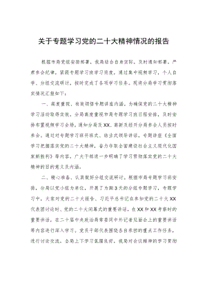 关于专题学习党的二十大精神情况的报告.docx