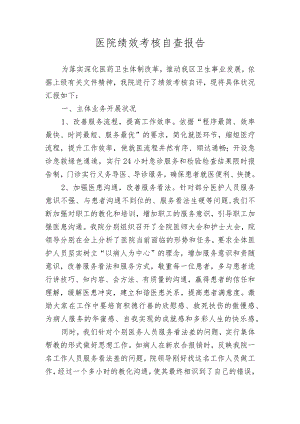 医院绩效考核自查报告.docx