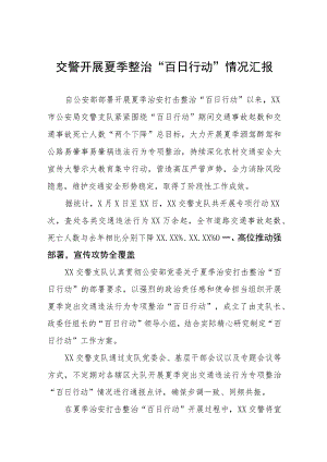 2023年公安夏季治安打击整治“百日行动”总结报告六篇样本.docx
