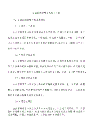 企业薪酬管理方案编写方法.docx