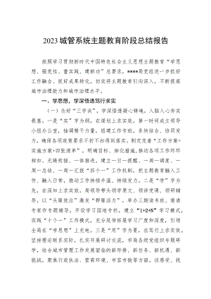 城管系统主题教育阶段总结报告.docx