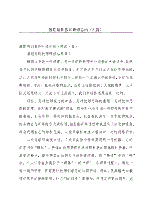 暑期培训教师研修总结（3篇）.docx