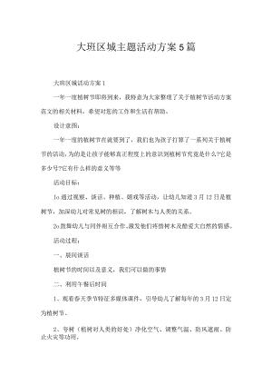 大班区城主题活动方案5篇.docx