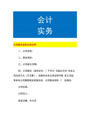 公司股东实际出资证明.docx