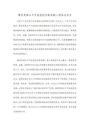 建设更高水平开放型经济新体制心得体会发言.docx