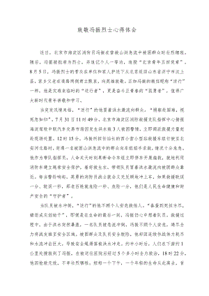 （2篇）2023年致敬冯振烈士心得体会+致敬抗洪抢险中牺牲的“你”.docx