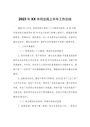 2023年XX市司法局上半年工作总结.docx