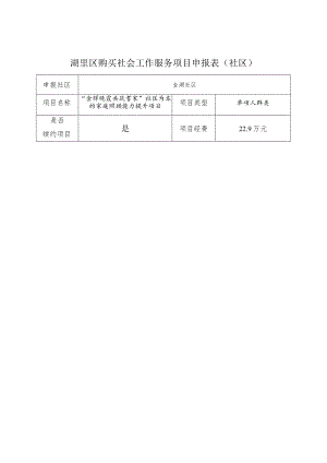 湖里区购买社会工作服务项目申报表社区.docx