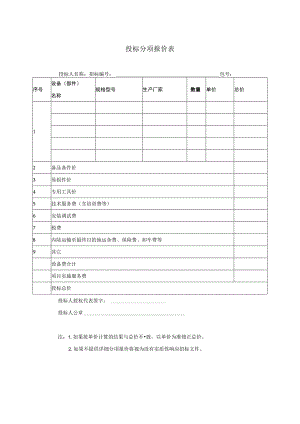 投标分项报价表36(2023年).docx