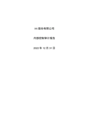 XX股份有限公司内部控制审计报告(2022年).docx