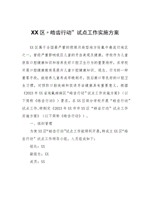 XX区“皓齿行动”试点工作实施方案.docx