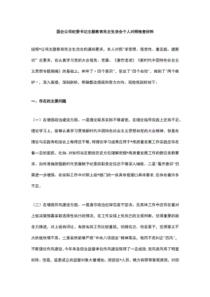 国企公司纪委书记主题教育民主生活会个人对照检查材料1.docx