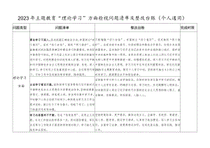 2023年主题教育“理论学习“方面个人检视问题清单及整改台账.docx