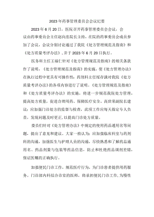 2023年药事管理委员会会议纪要2.docx