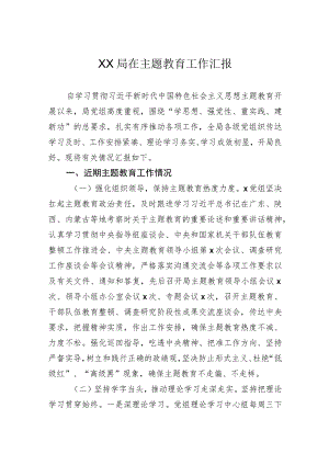 局在主题教育工作汇报.docx