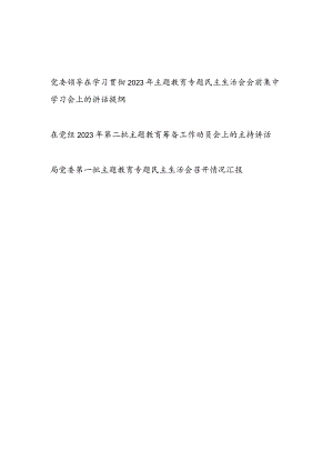 在党委党组学习贯彻2023年第二批主题教育专题民主生活会筹备工作动员会会前集中学习会上的主持讲话提纲.docx
