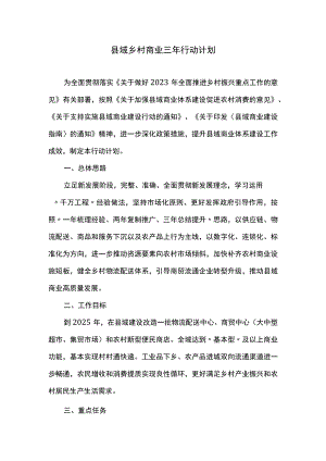 县域乡村商业三年行动计划.docx