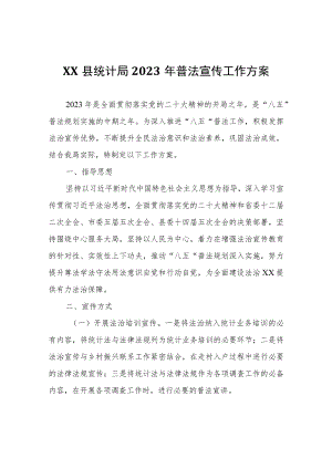 XX县统计局2023年普法宣传工作方案.docx