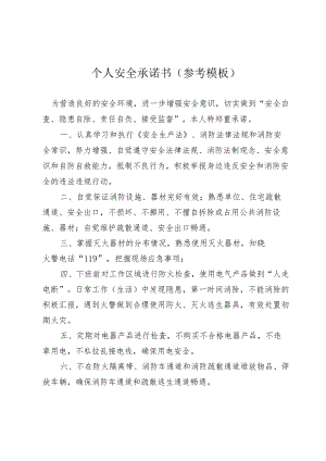个人安全承诺书(参考模板).docx