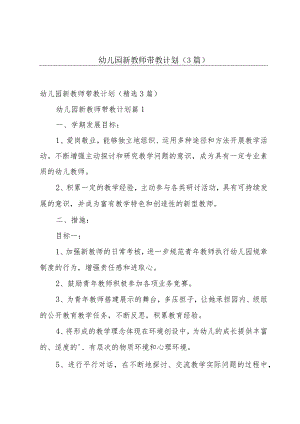 幼儿园新教师带教计划（3篇）.docx