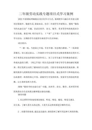 二年级劳动实践专题项目式学习案例.docx