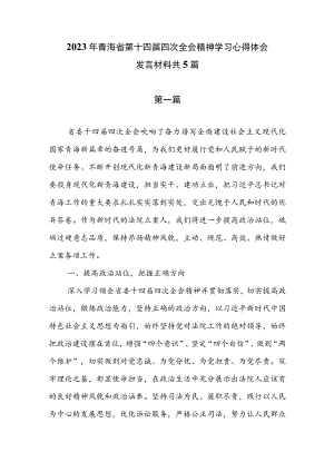 2023年青海省第十四届四次全会精神学习心得体会发言材料（共5篇）.docx