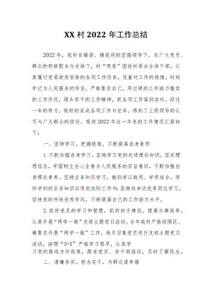 XX村2022年工作总结.docx