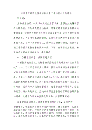 在集中开展不良贷款清收处置工作动员会上的讲话.docx