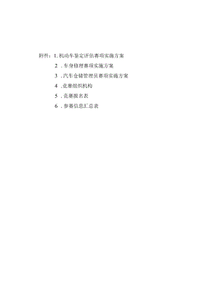 机动车鉴定评估、车身修理、汽车仓储管理员赛项实施方案.docx