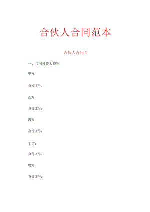 合伙人合同范本.docx