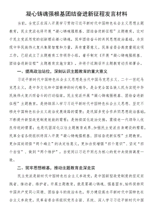 凝心铸魂强根基 团结奋进新征程发言材料.docx