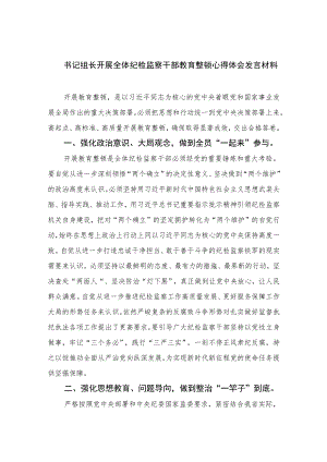 2023书记组长开展全体纪检监察干部教育整顿心得体会发言材料(精选10篇合集).docx