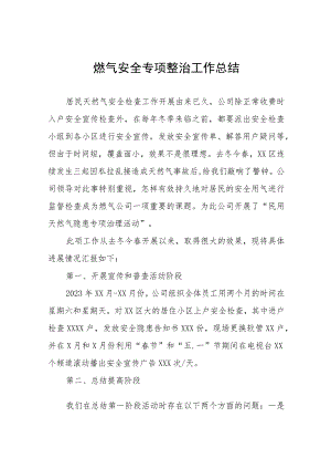 2023年开展燃气平安专项治理工作总结4篇.docx