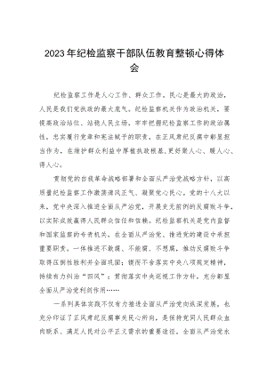 2023纪检监察干部队伍教育整顿活动的心得体会7篇.docx