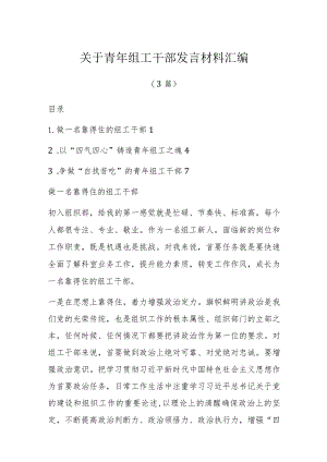 关于青年组工干部发言材料汇编3篇.docx
