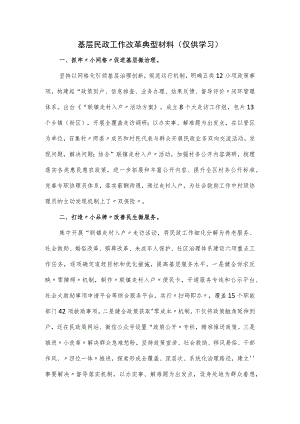 基层民政工作改革典型材料.docx