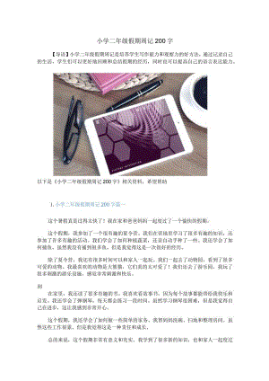 小学二年级假期周记200字.docx