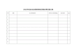 校舍安全隐患排查及整改登记表表.docx