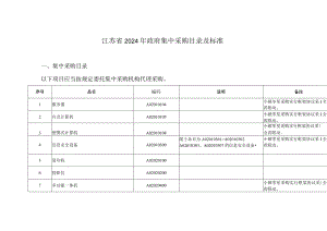 江苏省2024年政府集中采购目录及标准.docx