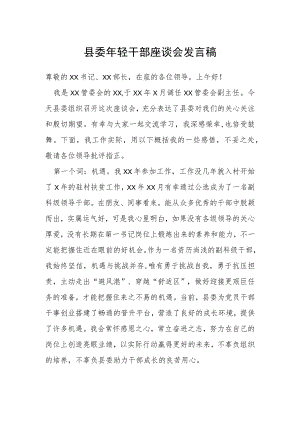 县委年轻干部座谈会发言稿.docx