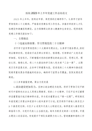 2023年上半年党建工作总结汇报报告 .docx
