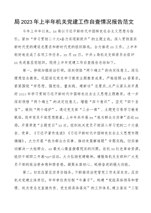 2023年上半年机关党建工作自查报告汇报总结.docx