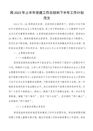 2023年上半年党建工作总结和下半年计划汇报报告.docx
