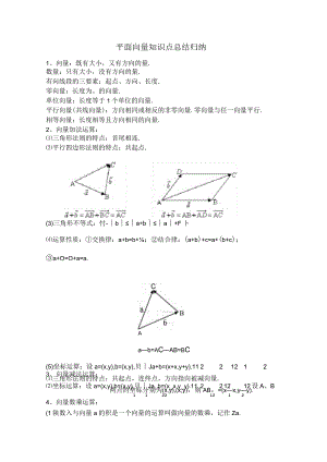 平面向量知识点总结归纳.docx