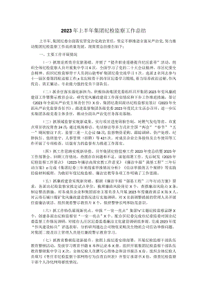2023年上半年集团纪检监察工作总结.docx
