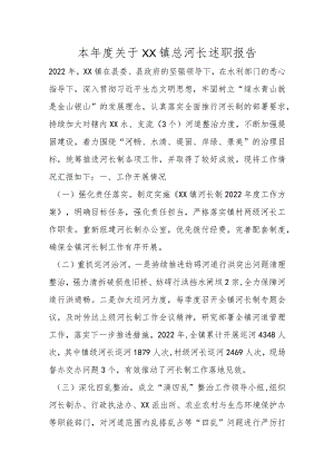 精选本年度关于XX镇总河长述职报告.docx