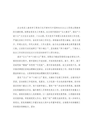 （8篇）2023年有关开展五大要求六破六立研讨交流发言材料+学习关于对党的建设和组织工作作出重要指示精神心得体会.docx