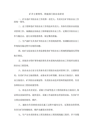 矿井主要领导、职能部门防治水职责.docx